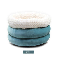 HKM-8116029 Semi-closed Round Ice Velvet Dog Bed for Deep Sleep - Available in Blue, Pink Purple, and Brown, Size 45x45x22cm
