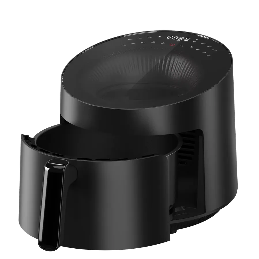 HKM-811667 5L Air Fryer with Skylight and Hidden Fan Blades, Metal Interior, 1500W Turbo Heat Technology