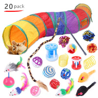 HKM-8116797 Cat Toy Set with Stick, Plush, Feather, and Metal Elements for Training and Comfort