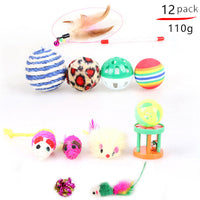 HKM-8116797 Cat Toy Set with Stick, Plush, Feather, and Metal Elements for Training and Comfort
