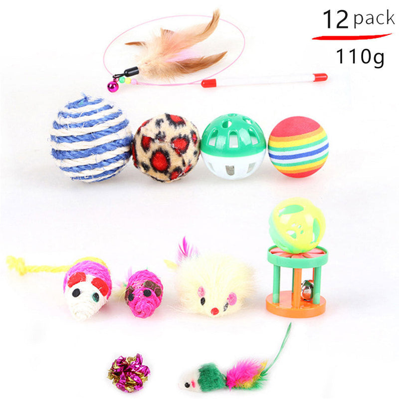 HKM-8116797 Cat Toy Set with Stick, Plush, Feather, and Metal Elements for Training and Comfort
