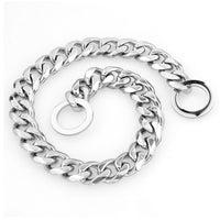 HKM-8117949 Two-tone Polished Gold Titanium Steel Dog Collar - Durable, Stylish Design, Various Sizes Available