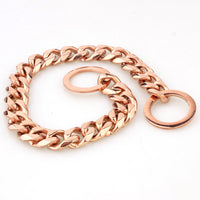 HKM-8117949 Two-tone Polished Gold Titanium Steel Dog Collar - Durable, Stylish Design, Various Sizes Available