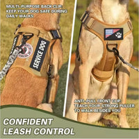 HKM-8118589 Adjustable Tactical Dog Harness with Reflective No-Pull Design for Large Dogs