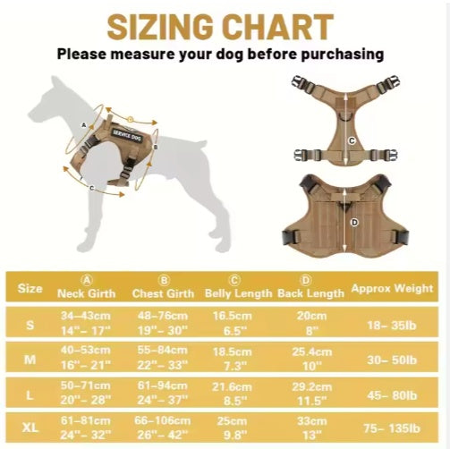 HKM-8118589 Adjustable Tactical Dog Harness with Reflective No-Pull Design for Large Dogs