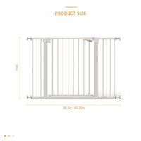 HKM-8119613 30-Inch High White Child Safety Gate with Extensions for Baby Door Barrier