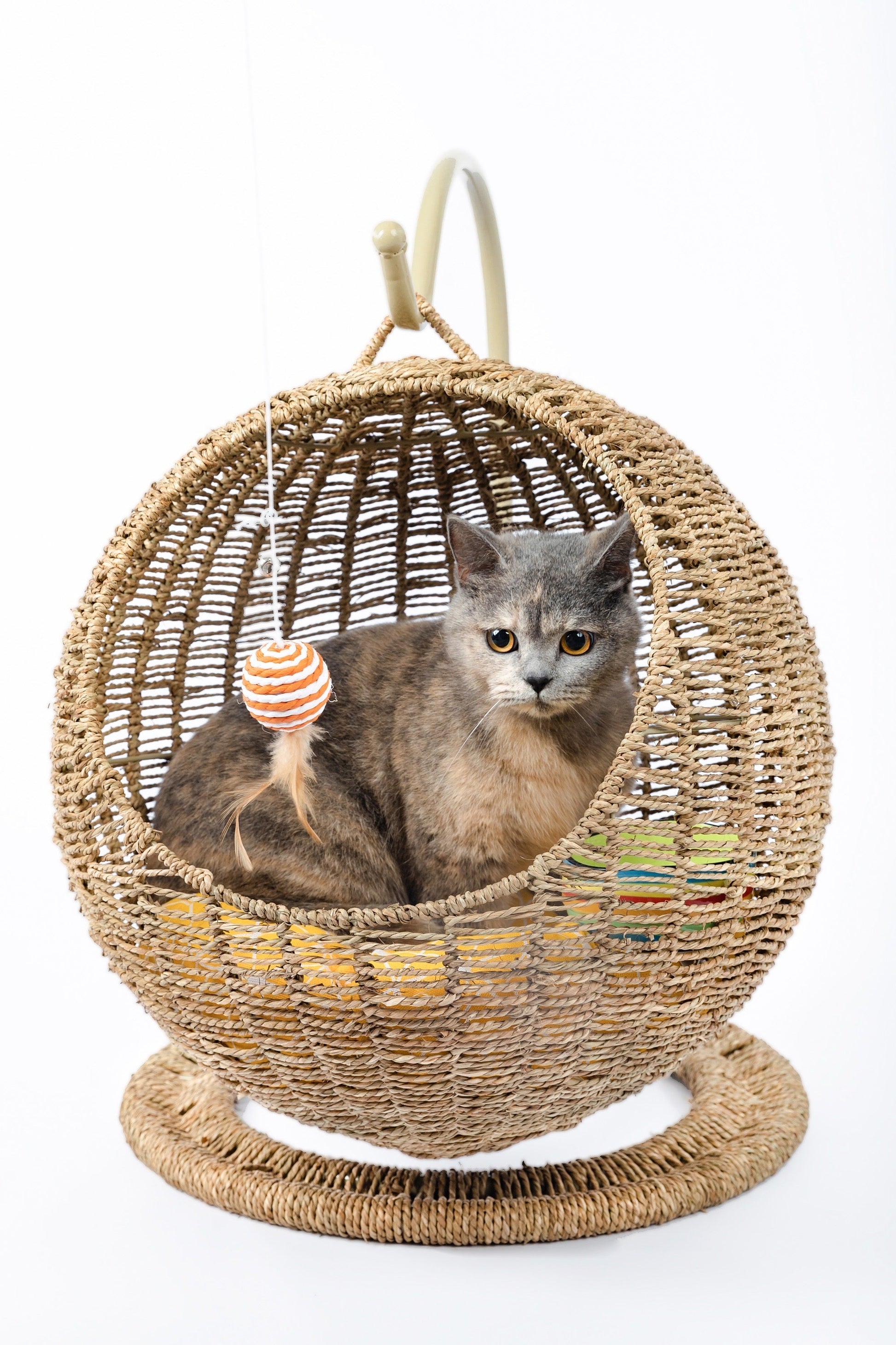HKM-8119997 Woven Round Cat Litter Bed Hanging Basket for Small and Large Cats