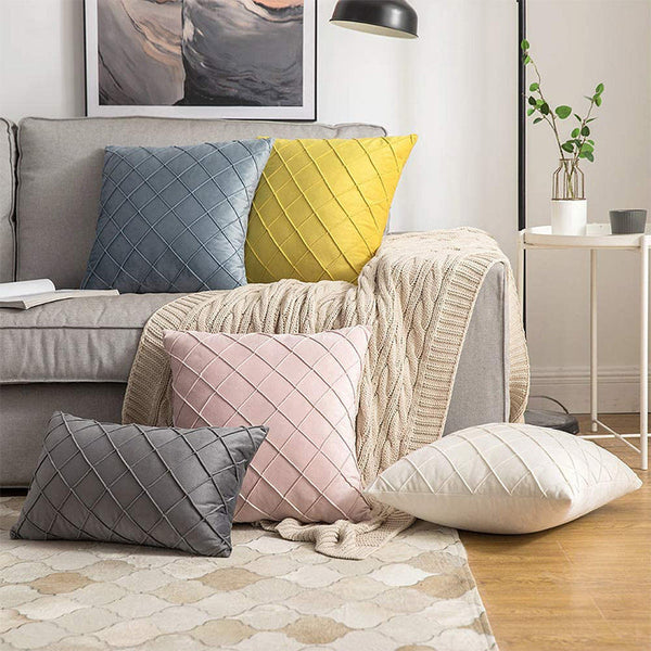 HKM-812051 Velvet Rhombus Pillow Cover in Multiple Colors and Sizes