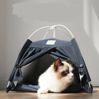 HKM-8120765 Removable Cotton and Linen Pet Tent Nest, 40cm x 40cm x 41cm, Lightweight and Cozy Design