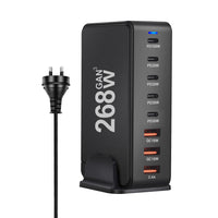 HKM-812115 240W Gallium Nitride Desktop PD Charger in White and Black for Multiple International Standards