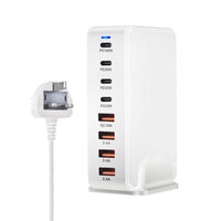 HKM-812115 240W Gallium Nitride Desktop PD Charger in White and Black for Multiple International Standards