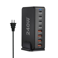 HKM-812115 240W Gallium Nitride Desktop PD Charger in White and Black for Multiple International Standards