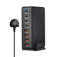 HKM-812115 240W Gallium Nitride Desktop PD Charger in White and Black for Multiple International Standards
