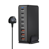 HKM-812115 240W Gallium Nitride Desktop PD Charger in White and Black for Multiple International Standards