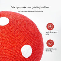 HKM-8121917 Red Poisonous Mushroom Cat Scratch Board - Sisal Cat Toy with Cute Design