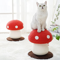 HKM-8121917 Red Poisonous Mushroom Cat Scratch Board - Sisal Cat Toy with Cute Design