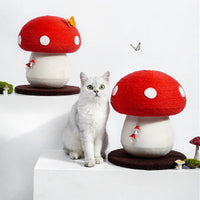 HKM-8121917 Red Poisonous Mushroom Cat Scratch Board - Sisal Cat Toy with Cute Design