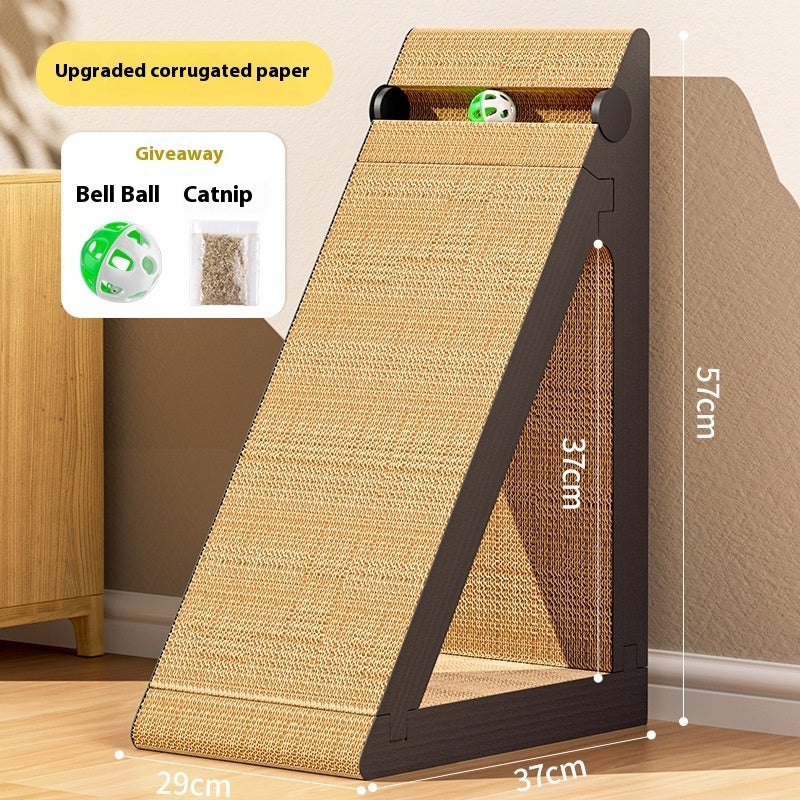 HKM-8122557 Triangle Sisal Cat Scratch Board - Vertical Wall-Mounted, Anti-Scratch and Wear-Resistant