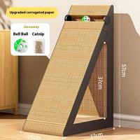 HKM-8122557 Triangle Sisal Cat Scratch Board - Vertical Wall-Mounted, Anti-Scratch and Wear-Resistant