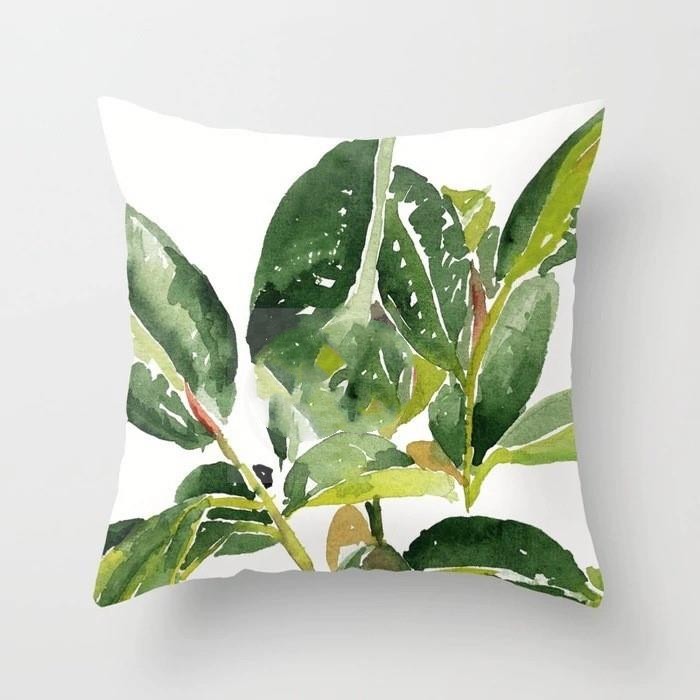 HKM-812307 Tropical Plant and Flower Pillow Cover, 45x45cm, Style 22