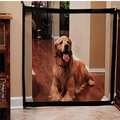 HKM-8123325 Portable Folding Pet Safety Barrier for Doorways and Stairs, Easy to Install Mesh Fence