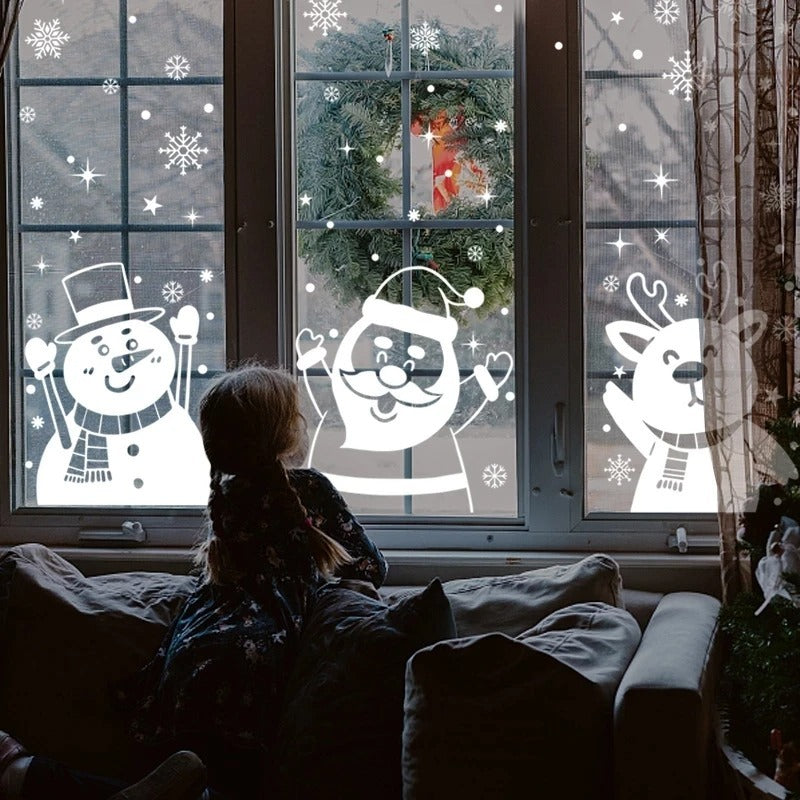 HKM-812371 Christmas Themed Window Decoration Static Stickers - Festive Designs for Holiday Decor