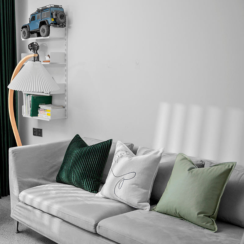 HKM-812371 Nordic Style Solid Color Sofa Pillow Set in Dark Green and Mint Green, 50x50cm