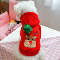 HKM-8124093 Christmas Elk Couple Hoodie Dress - Polyester Casual Wear for Pets