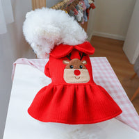 HKM-8124093 Christmas Elk Couple Hoodie Dress - Polyester Casual Wear for Pets