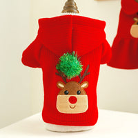 HKM-8124093 Christmas Elk Couple Hoodie Dress - Polyester Casual Wear for Pets