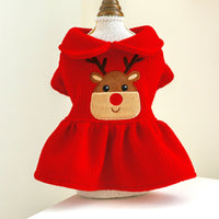 HKM-8124093 Christmas Elk Couple Hoodie Dress - Polyester Casual Wear for Pets