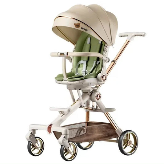 HKM-812435 Double-Pole Aluminium Alloy Baby Stroller with Hidden Footrest – Available in Various Colours