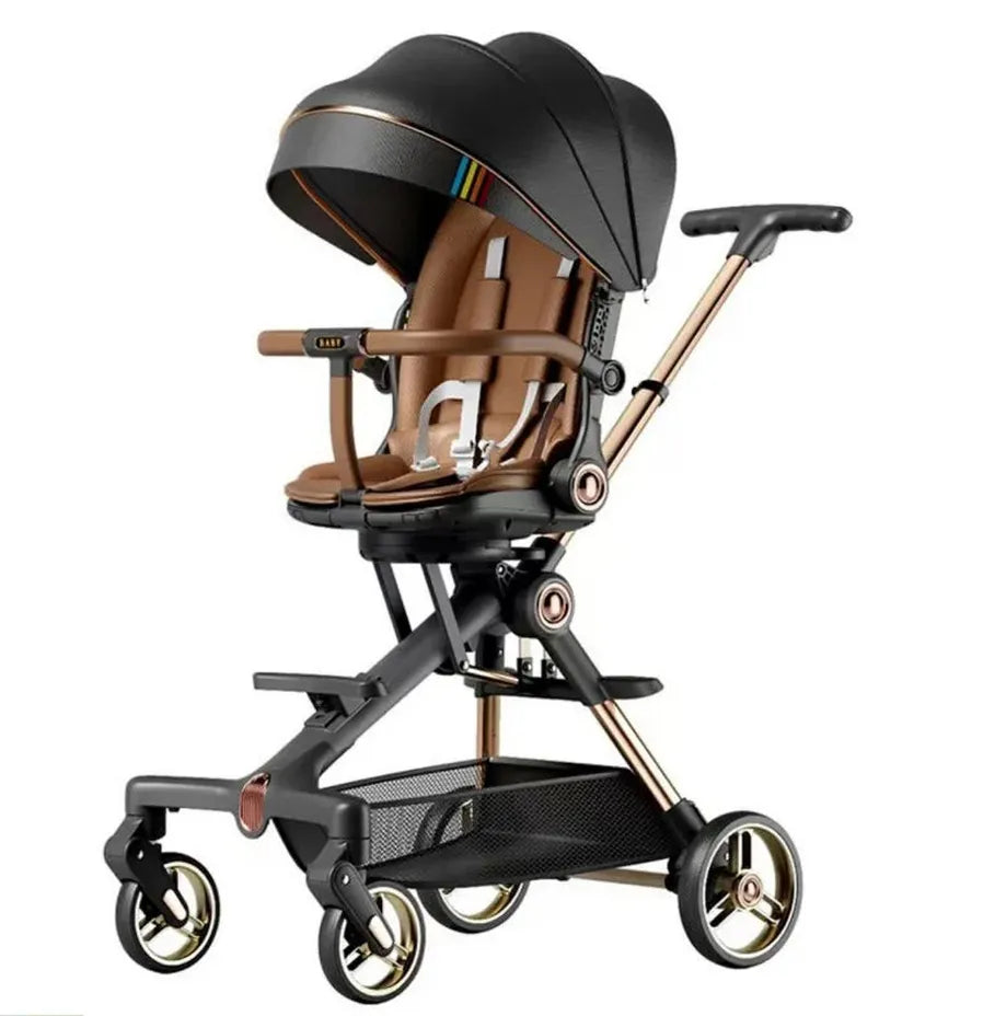 HKM-812435 Double-Pole Aluminium Alloy Baby Stroller with Hidden Footrest – Available in Various Colours