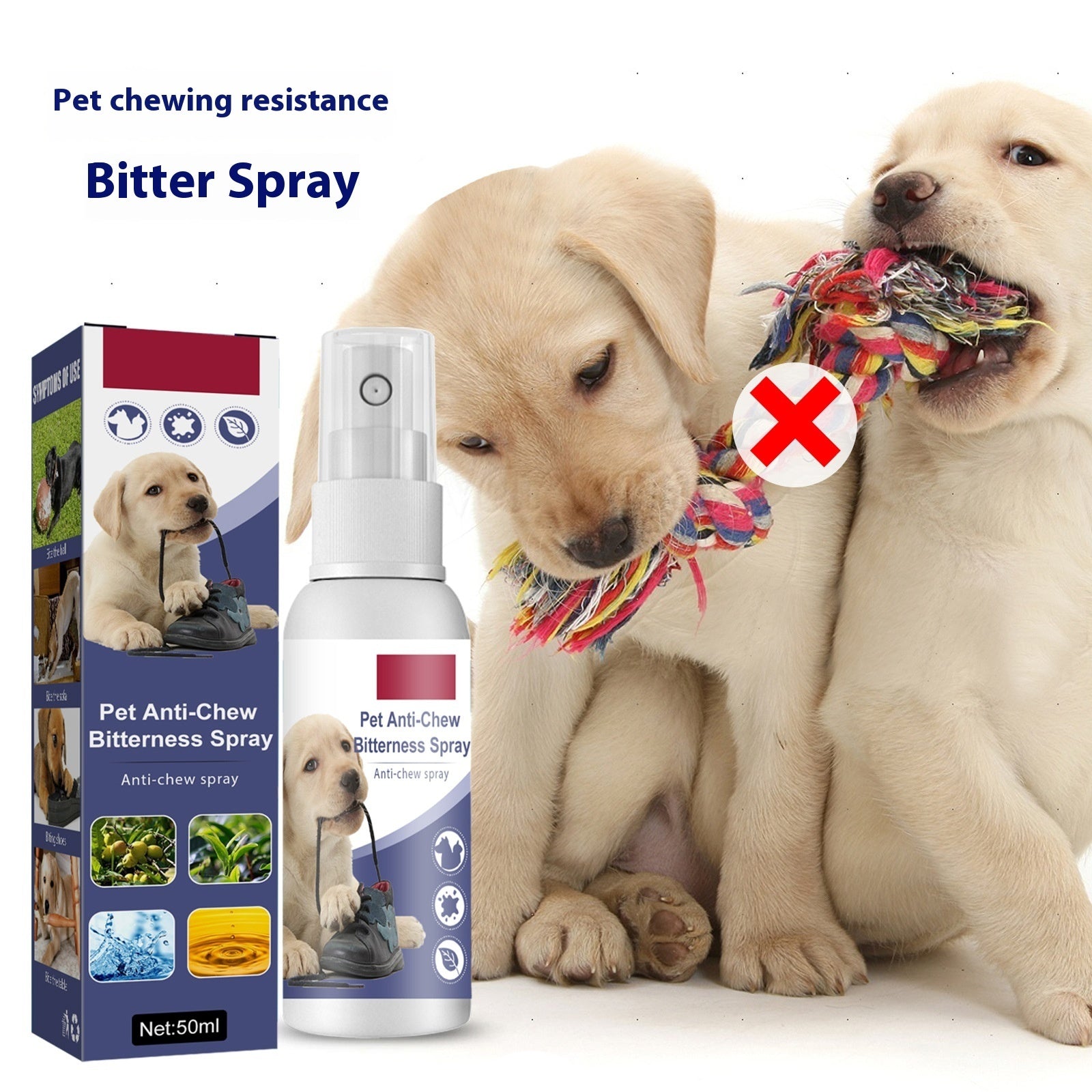 HKM-8124989 Indoor Anti-Bite Spray for Dogs – Long-lasting Protection Against Scratching Furniture, 50ml