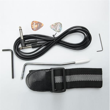 HKM-812499 Electric Guitar Set with Bag, Strap, Cables, Wrench Tool, and Accessories