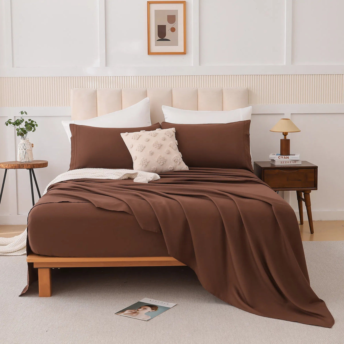 HKM-812563 Cloud-Like Comfort Four-Piece Soft Cotton Blend Bed Set with Eco-Friendly Printing