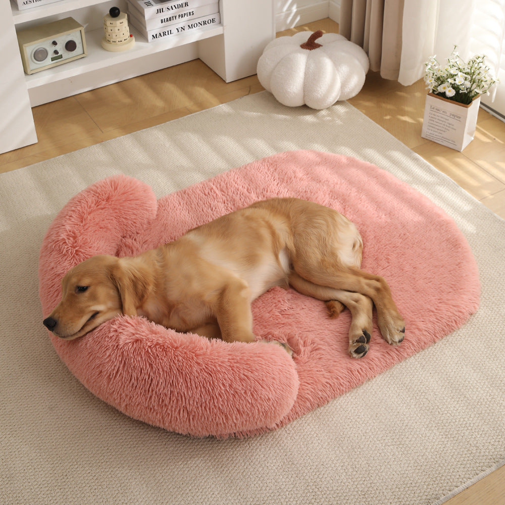HKM-8125757 Warm Plush Pet Bed for Dogs and Cats - Cozy Cushion in Various Colors and Sizes