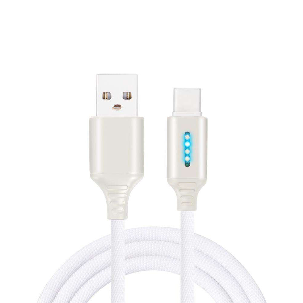 HKM-812627 Durable Fabric Weaving Fast Charging Type-C Cable with 2.4A Support, 1M Length