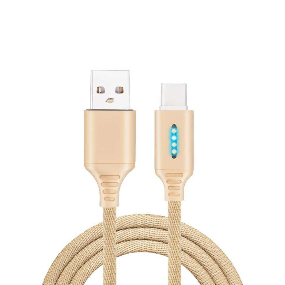 HKM-812627 Durable Fabric Weaving Fast Charging Type-C Cable with 2.4A Support, 1M Length