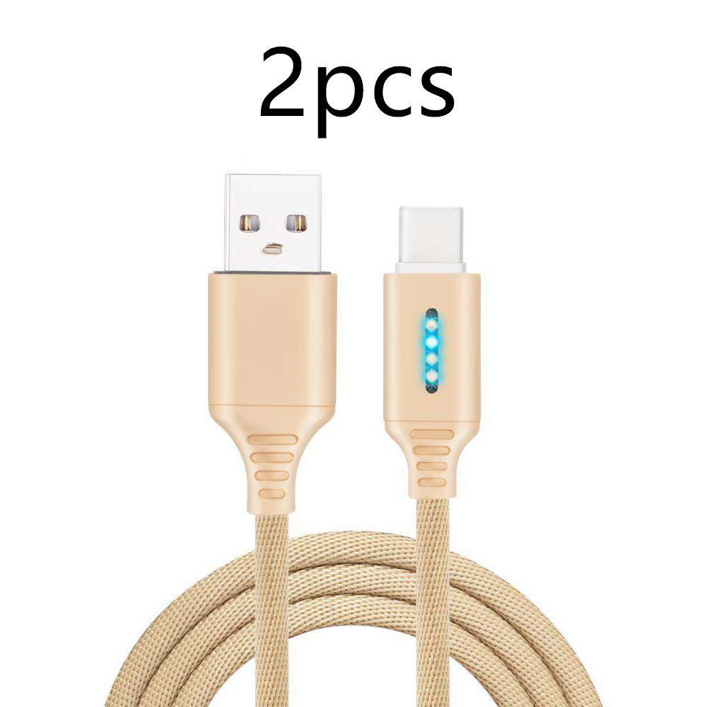 HKM-812627 Durable Fabric Weaving Fast Charging Type-C Cable with 2.4A Support, 1M Length