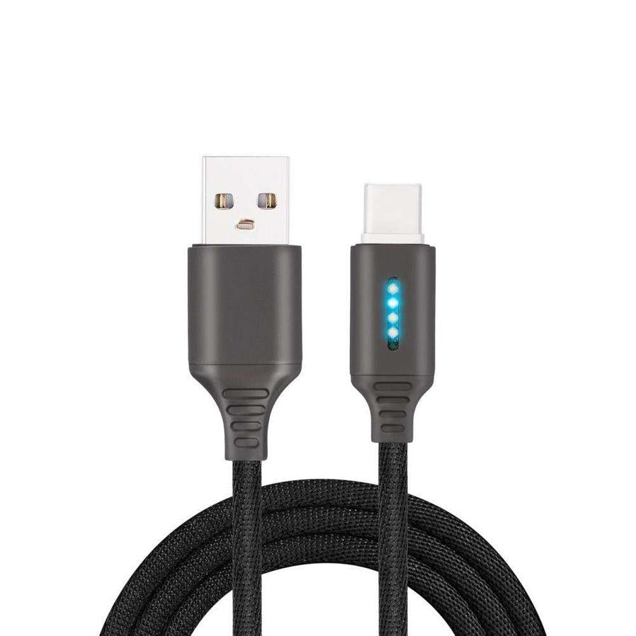 HKM-812627 Durable Fabric Weaving Fast Charging Type-C Cable with 2.4A Support, 1M Length