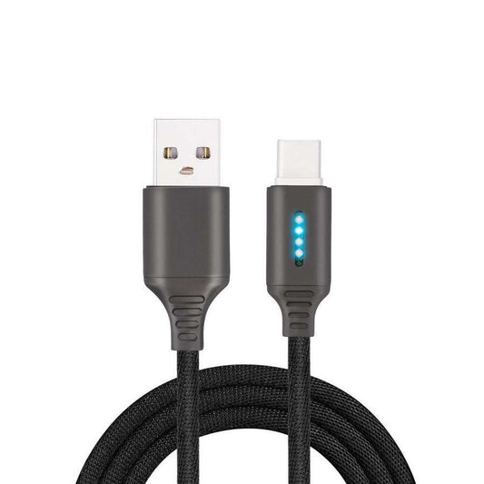 HKM-812627 Durable Fabric Weaving Fast Charging Type-C Cable with 2.4A Support, 1M Length