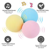 HKM-8126525 Mint and Sound Interactive Cat Toy Balls with Catnip Option