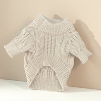 HKM-8127293 Cute Beige Wool Sweater for Pets - Warm Casual Clothing in XS to XL