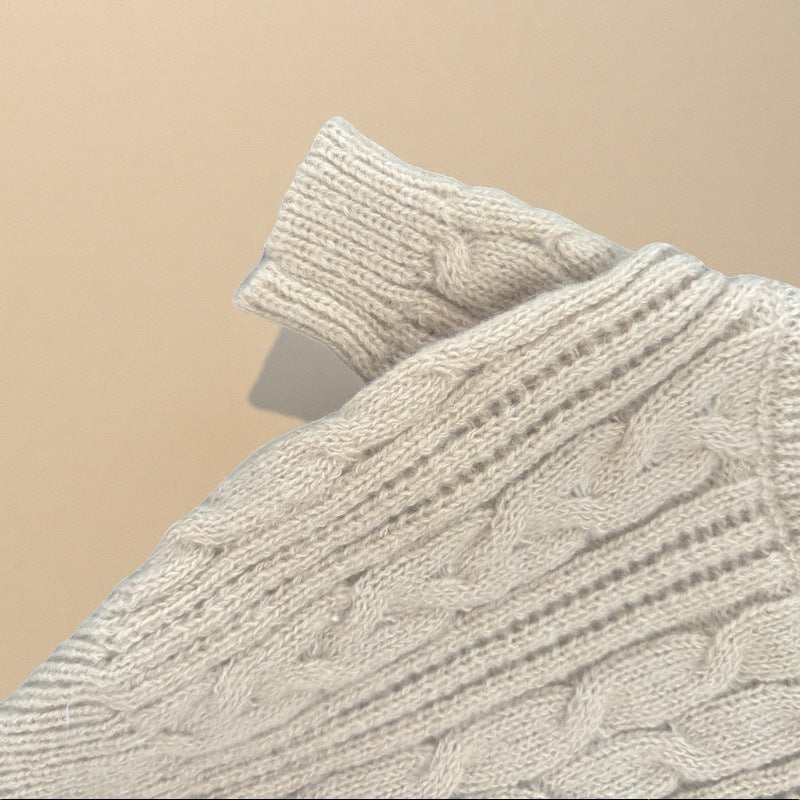 HKM-8127293 Cute Beige Wool Sweater for Pets - Warm Casual Clothing in XS to XL