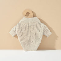 HKM-8127293 Cute Beige Wool Sweater for Pets - Warm Casual Clothing in XS to XL