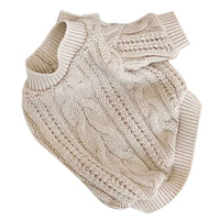 HKM-8127293 Cute Beige Wool Sweater for Pets - Warm Casual Clothing in XS to XL