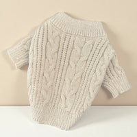 HKM-8127293 Cute Beige Wool Sweater for Pets - Warm Casual Clothing in XS to XL