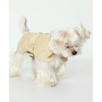 HKM-8129853 Stylish British Trench Coat for Dogs - Lightweight Washed Cotton, Perfect for Spring and Autumn