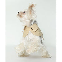HKM-8129853 Stylish British Trench Coat for Dogs - Lightweight Washed Cotton, Perfect for Spring and Autumn